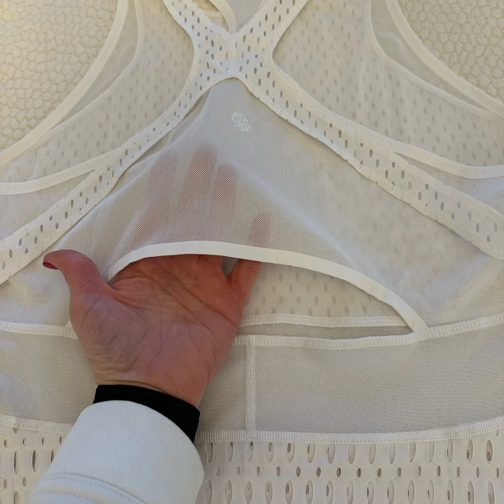 White Eyelet Sleeveless Dress - Picture 7 of 9